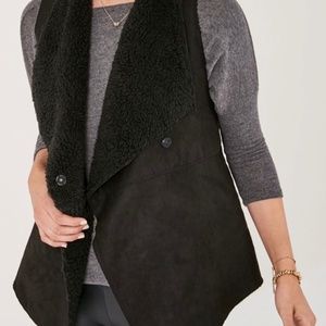 Stella & Dot Faux Shearling Chalet Vest Size M